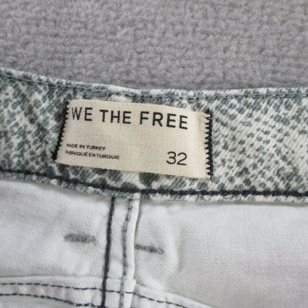 We The Free Jeans Womens 32 Snake Print Good Luck Barrel Wide Leg Pants NEW - Picture 9 of 15